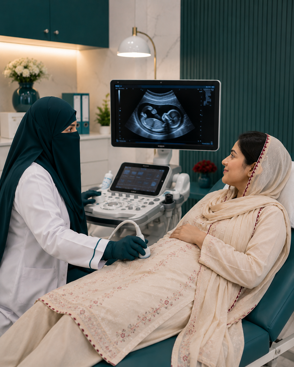 Ultrasound examination for a pregnant patient